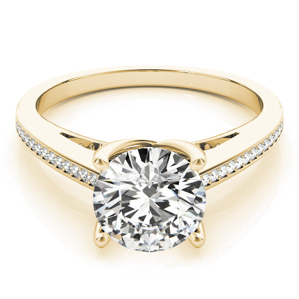 Exquisite Channel-Set Round Diamond Engagement Ring in 10K/14K gold and platinum with certified lab-grown or natural diamonds