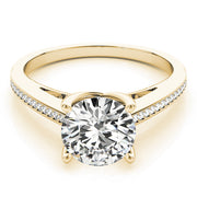 Exquisite Channel-Set Round Diamond Engagement Ring in 10K/14K gold and platinum with certified lab-grown or natural diamonds