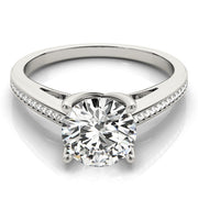 Exquisite Channel-Set Round Diamond Engagement Ring in 10K/14K gold and platinum with certified lab-grown or natural diamonds