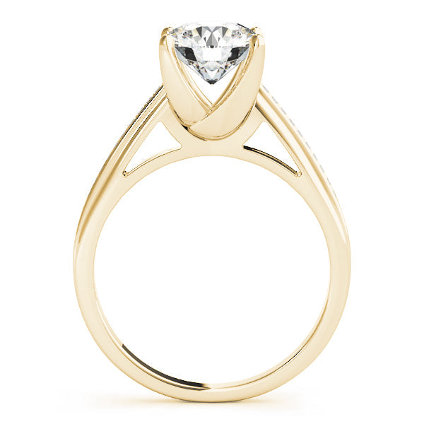 Exquisite Channel-Set Round Diamond Engagement Ring in 10K/14K gold and platinum with certified lab-grown or natural diamonds