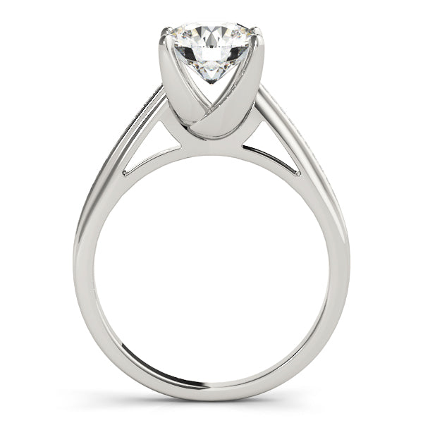 Exquisite Channel-Set Round Diamond Engagement Ring in 10K/14K gold and platinum with certified lab-grown or natural diamonds