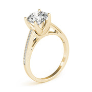 Exquisite Channel-Set Round Diamond Engagement Ring in 10K/14K gold and platinum with certified lab-grown or natural diamonds