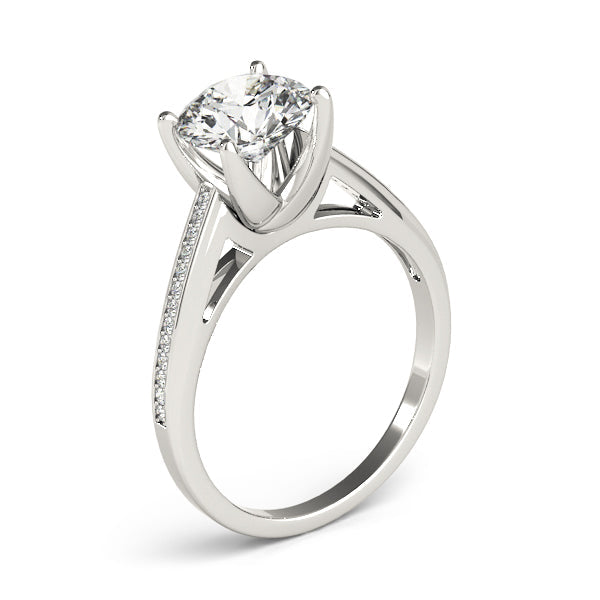 Exquisite Channel-Set Round Diamond Engagement Ring in 10K/14K gold and platinum with certified lab-grown or natural diamonds