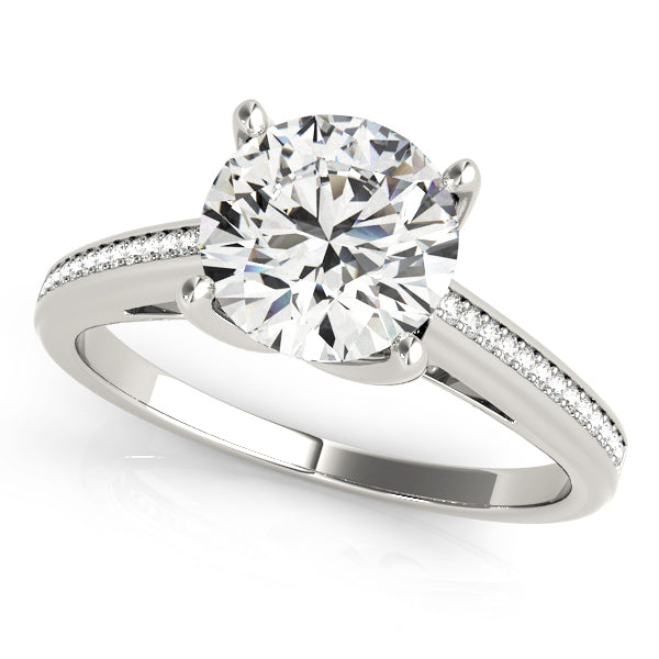 Exquisite Channel-Set Round Diamond Engagement Ring in 10K/14K gold and platinum with certified lab-grown or natural diamonds