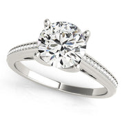 Exquisite Channel-Set Round Diamond Engagement Ring in 10K/14K gold and platinum with certified lab-grown or natural diamonds
