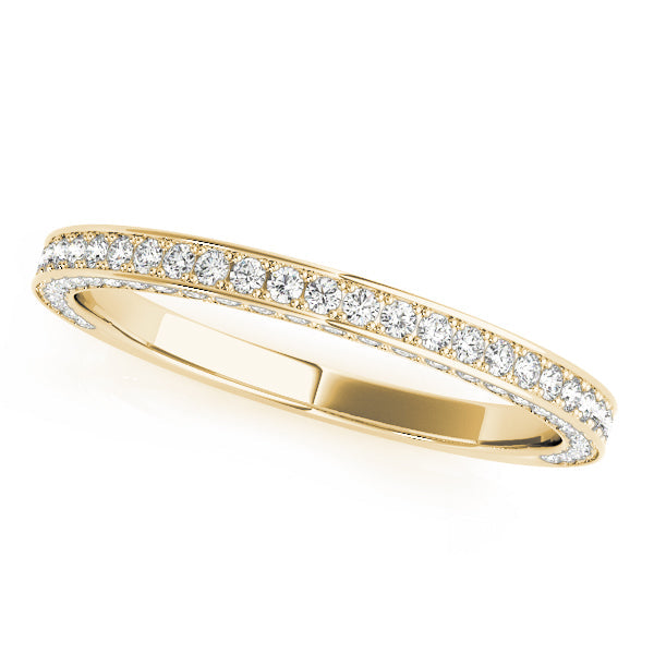 Multirow Prong in Channel Half Eternity Ring in 10K/14K gold and platinum with certified lab-grown or natural diamonds