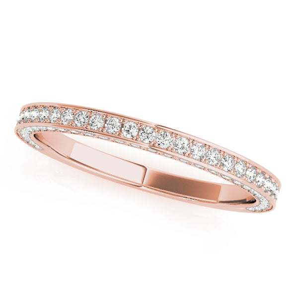 Multirow Prong in Channel Half Eternity Ring in Gold & Platinum