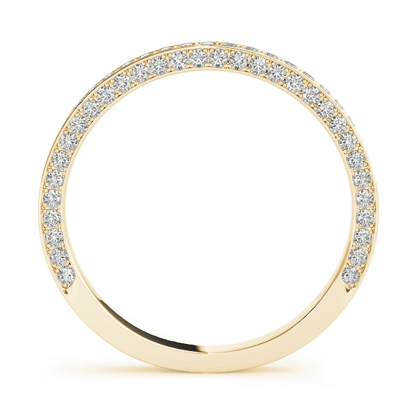 Multirow Prong in Channel Half Eternity Ring in Gold & Platinum
