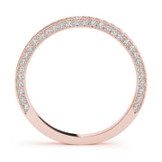 Multirow Prong in Channel Half Eternity Ring in Gold & Platinum