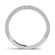 Multirow Prong in Channel Half Eternity Ring in Gold & Platinum
