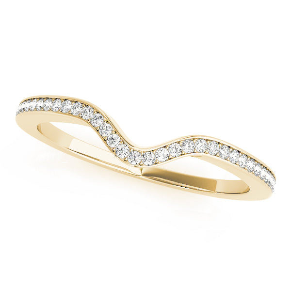 Curved Bands Half Eternity Ring in 10K/14K gold and platinum with certified lab-grown or natural diamonds