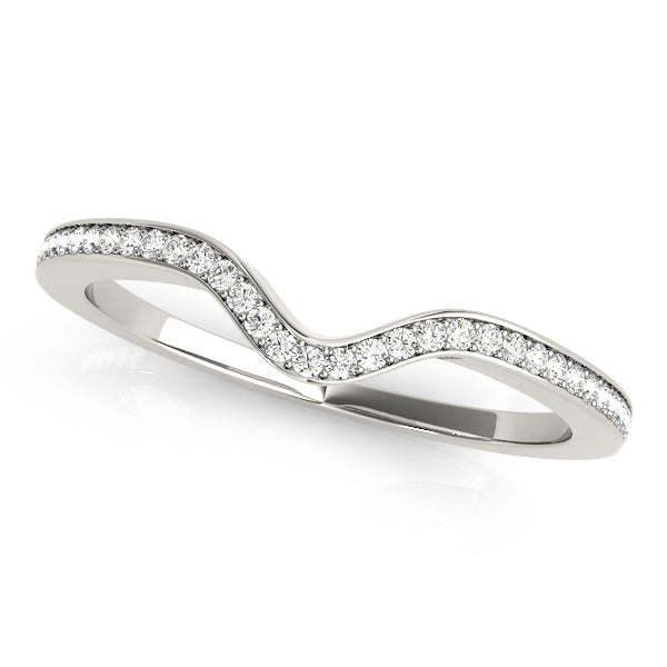 Curved Bands Half Eternity Ring in Gold & Platinum
