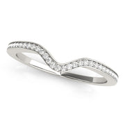 Curved Bands Half Eternity Ring in Gold & Platinum