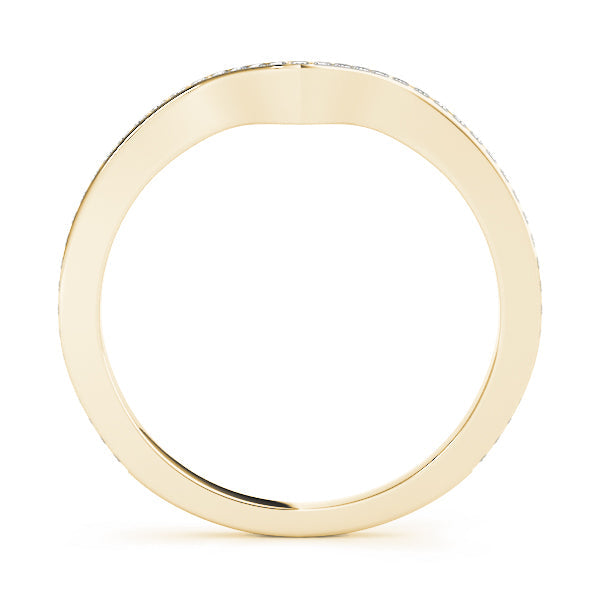Curved Bands Half Eternity Ring in Gold & Platinum