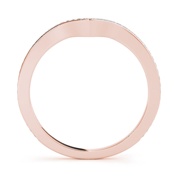 Curved Bands Half Eternity Ring in Gold & Platinum