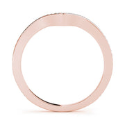 Curved Bands Half Eternity Ring in Gold & Platinum