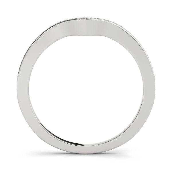 Curved Bands Half Eternity Ring in Gold & Platinum