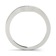 Curved Bands Half Eternity Ring in Gold & Platinum