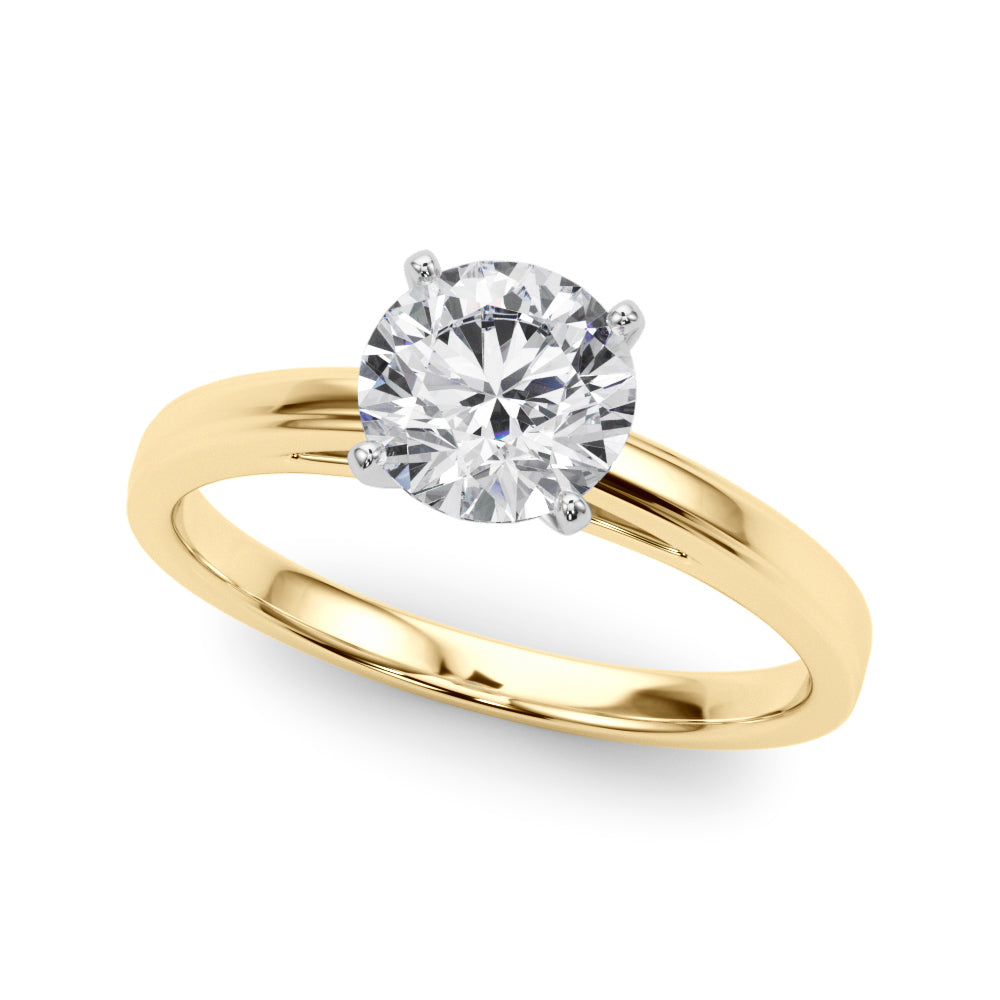 Radiant Solitaires Any Shape Round Diamond Engagement Ring in 10K/14K gold and platinum with certified lab-grown or natural diamonds