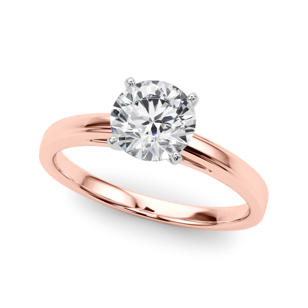 Radiant Solitaires Any Shape Round Diamond Engagement Ring in 10K/14K gold and platinum with certified lab-grown or natural diamonds