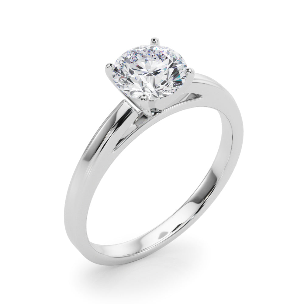 Radiant Solitaires Any Shape Round Diamond Engagement Ring in 10K/14K gold and platinum with certified lab-grown or natural diamonds