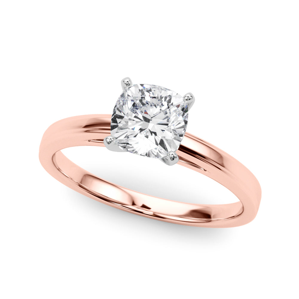 Radiant Solitaires Any Shape Round Diamond Engagement Ring in 10K/14K gold and platinum with certified lab-grown or natural diamonds