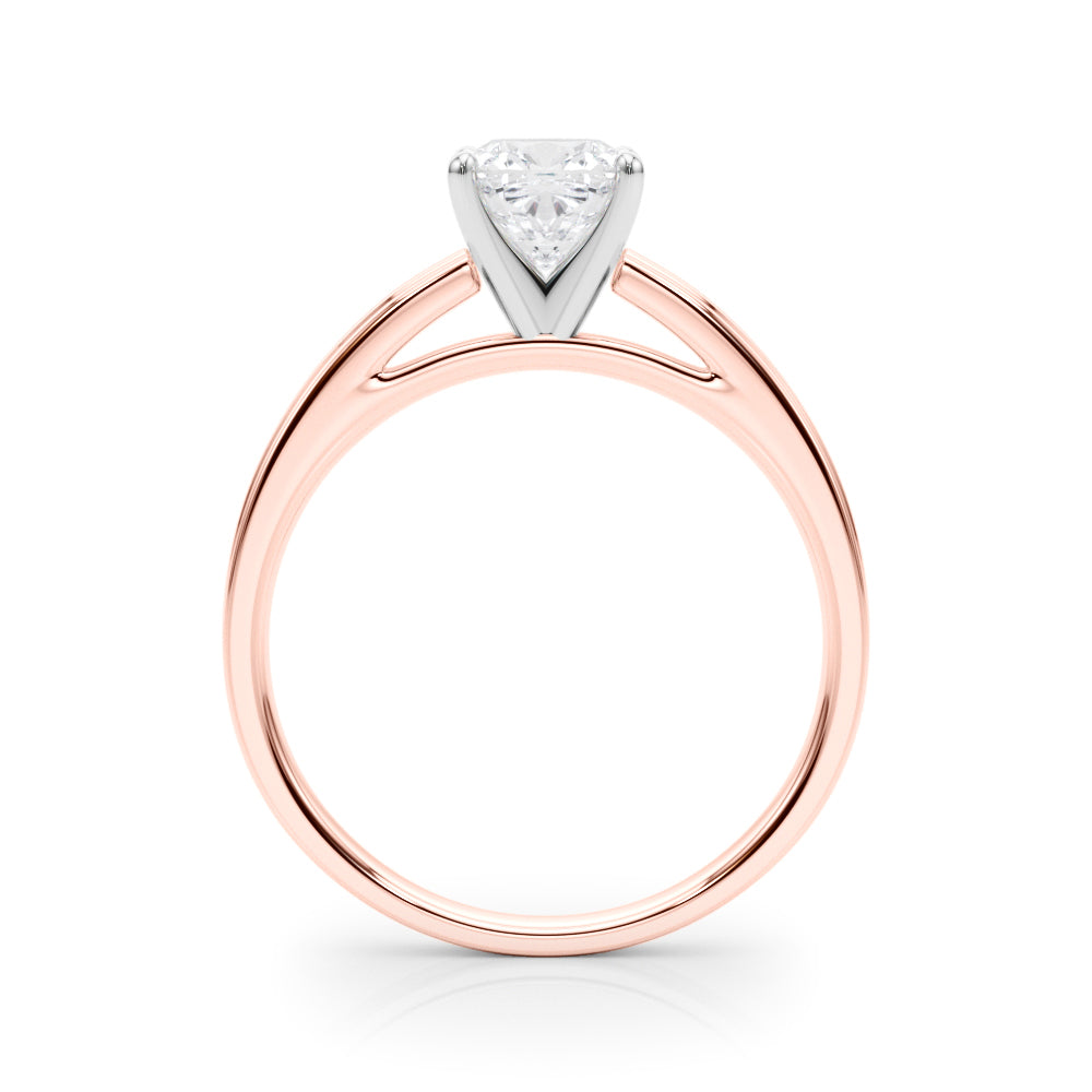 Radiant Solitaires Any Shape Round Diamond Engagement Ring in 10K/14K gold and platinum with certified lab-grown or natural diamonds