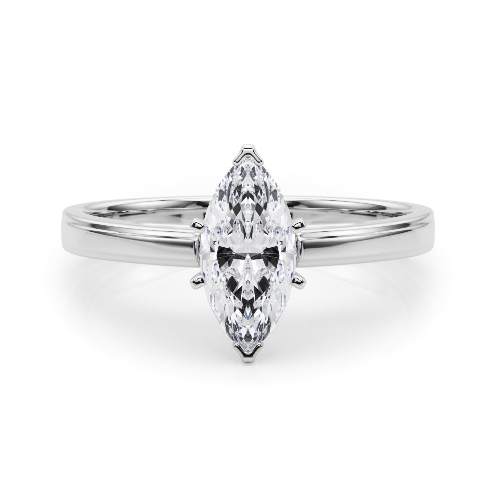 Radiant Solitaires Any Shape Round Diamond Engagement Ring in 10K/14K gold and platinum with certified lab-grown or natural diamonds