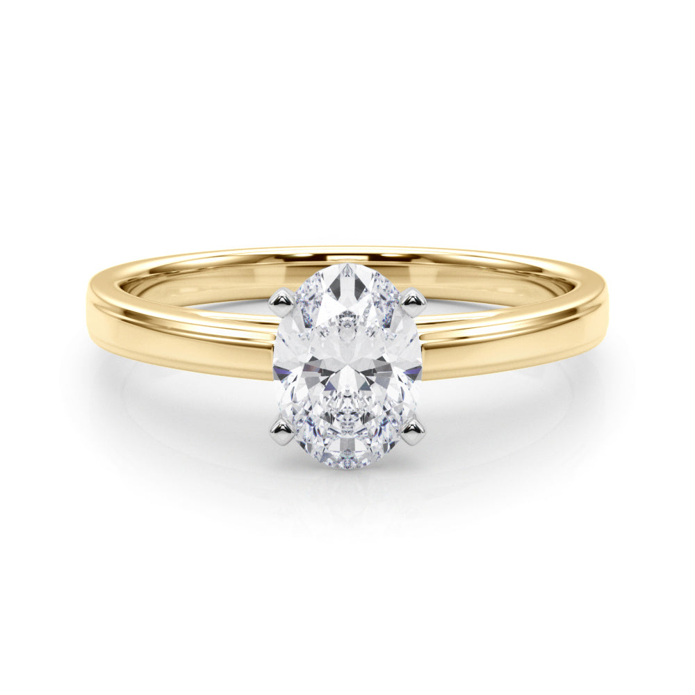 Radiant Solitaires Any Shape Round Diamond Engagement Ring in 10K/14K gold and platinum with certified lab-grown or natural diamonds