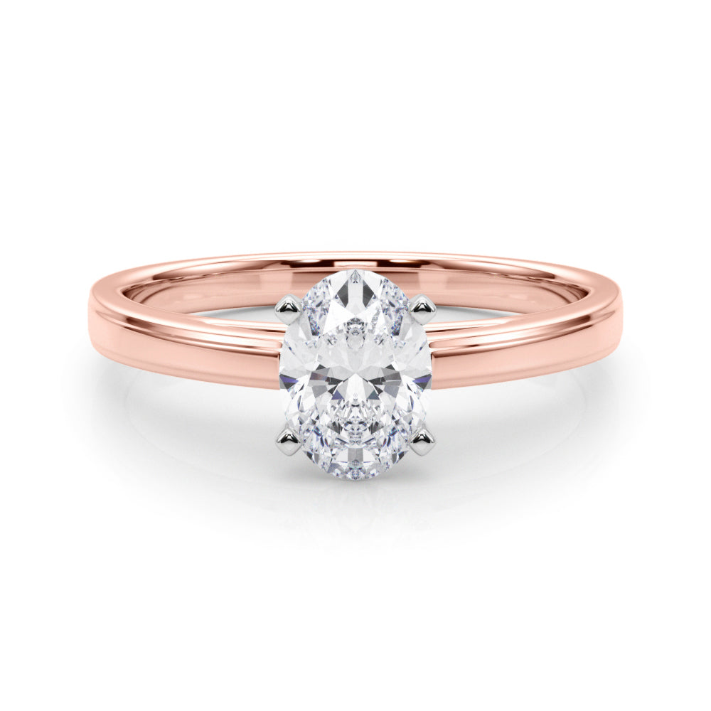 Radiant Solitaires Any Shape Round Diamond Engagement Ring in 10K/14K gold and platinum with certified lab-grown or natural diamonds