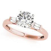 Majestic Fancy Shape Baguette Remounts Round Diamond Engagement Ring in 10K/14K gold and platinum with certified lab-grown or natural diamonds