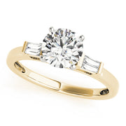 Majestic Fancy Shape Baguette Remounts Round Diamond Engagement Ring in 10K/14K gold and platinum with certified lab-grown or natural diamonds