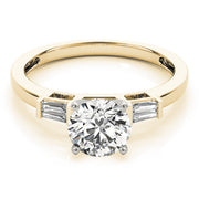 Majestic Fancy Shape Baguette Remounts Round Diamond Engagement Ring in 10K/14K gold and platinum with certified lab-grown or natural diamonds
