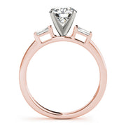 Majestic Fancy Shape Baguette Remounts Round Diamond Engagement Ring in 10K/14K gold and platinum with certified lab-grown or natural diamonds