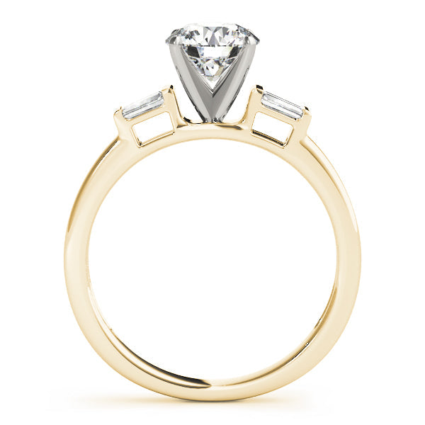 Majestic Fancy Shape Baguette Remounts Round Diamond Engagement Ring in 10K/14K gold and platinum with certified lab-grown or natural diamonds