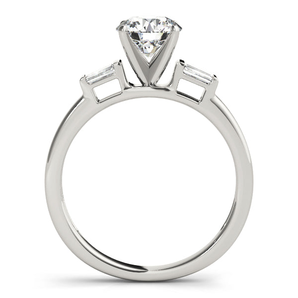 Majestic Fancy Shape Baguette Remounts Round Diamond Engagement Ring in 10K/14K gold and platinum with certified lab-grown or natural diamonds
