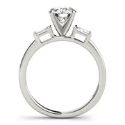 Majestic Fancy Shape Baguette Remounts Round Diamond Engagement Ring in 10K/14K gold and platinum with certified lab-grown or natural diamonds