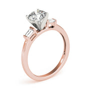 Majestic Fancy Shape Baguette Remounts Round Diamond Engagement Ring in 10K/14K gold and platinum with certified lab-grown or natural diamonds