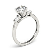 Majestic Fancy Shape Baguette Remounts Round Diamond Engagement Ring in 10K/14K gold and platinum with certified lab-grown or natural diamonds