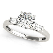 Majestic Fancy Shape Baguette Remounts Round Diamond Engagement Ring in 10K/14K gold and platinum with certified lab-grown or natural diamonds