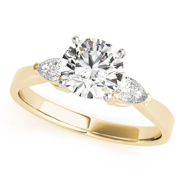 0.50-5.00ct Round Diamond Trilogy Ring in 10K/14K gold and platinum with certified lab-grown or natural diamonds