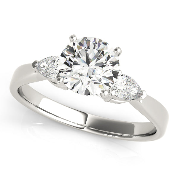 0.50-5.00ct Round Diamond Trilogy Ring in 10K/14K gold and platinum with certified lab-grown or natural diamonds