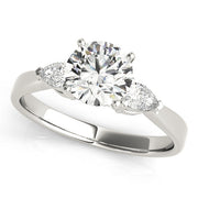 0.50-5.00ct Round Diamond Trilogy Ring in 10K/14K gold and platinum with certified lab-grown or natural diamonds
