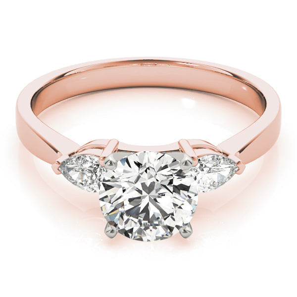 0.50-5.00ct Round Diamond Trilogy Ring in 10K/14K gold and platinum with certified lab-grown or natural diamonds