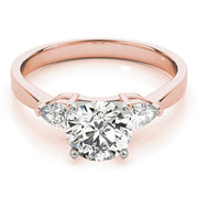 0.50-5.00ct Round Diamond Trilogy Ring in 10K/14K gold and platinum with certified lab-grown or natural diamonds