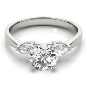 0.50-5.00ct Round Diamond Trilogy Ring in 10K/14K gold and platinum with certified lab-grown or natural diamonds