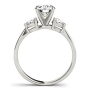 0.50-5.00ct Round Diamond Trilogy Ring in 10K/14K gold and platinum with certified lab-grown or natural diamonds