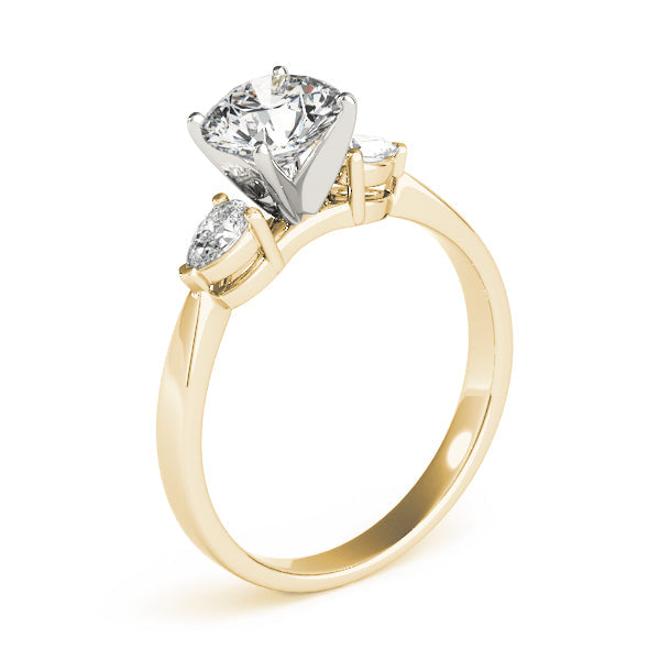 0.50-5.00ct Round Diamond Trilogy Ring in 10K/14K gold and platinum with certified lab-grown or natural diamonds