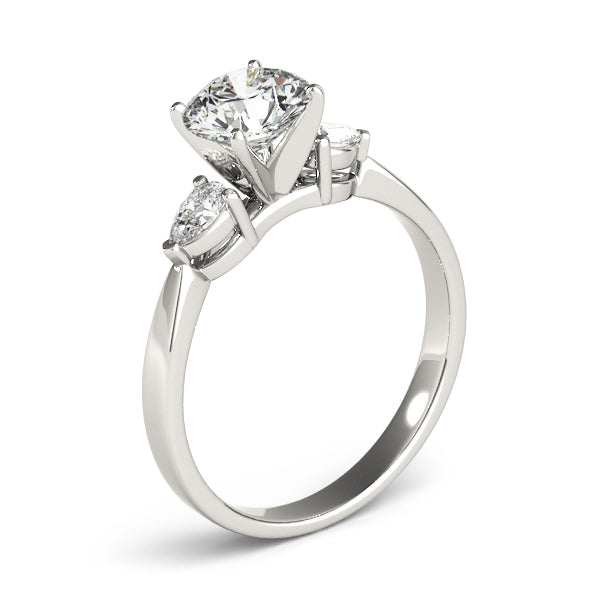 0.50-5.00ct Round Diamond Trilogy Ring in 10K/14K gold and platinum with certified lab-grown or natural diamonds