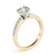 Lustrous Fancy Shape Remounts Princess Diamond Engagement Ring in 10K/14K gold and platinum with certified lab-grown or natural diamonds